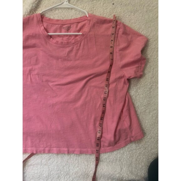 Athleta Organic Daily Crop Tee Glow Pink womens size XL crewneck short sleeve - Picture 9 of 9